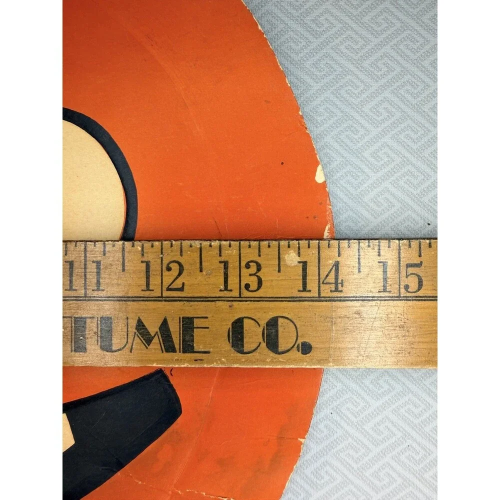 Vintage Halloween HE Luhrs Jack-O-Lantern Pressed Cardboard Die-Cut Decoratio